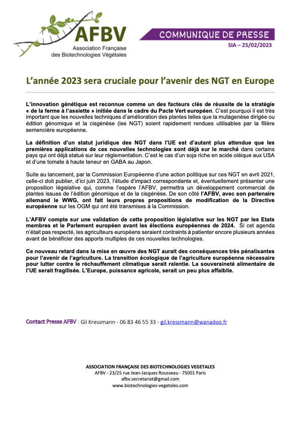 L’année 2023 sera cruciale pour l’avenir des NGT en Europe